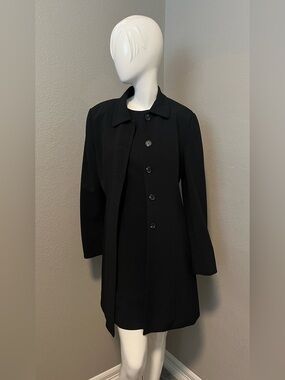 Women's DONNA RAE New York Set Dress & Button Front Black  Blazer Coat Size 8
